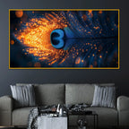 Premium Peacock Feather Crystal Glass Wall Painting