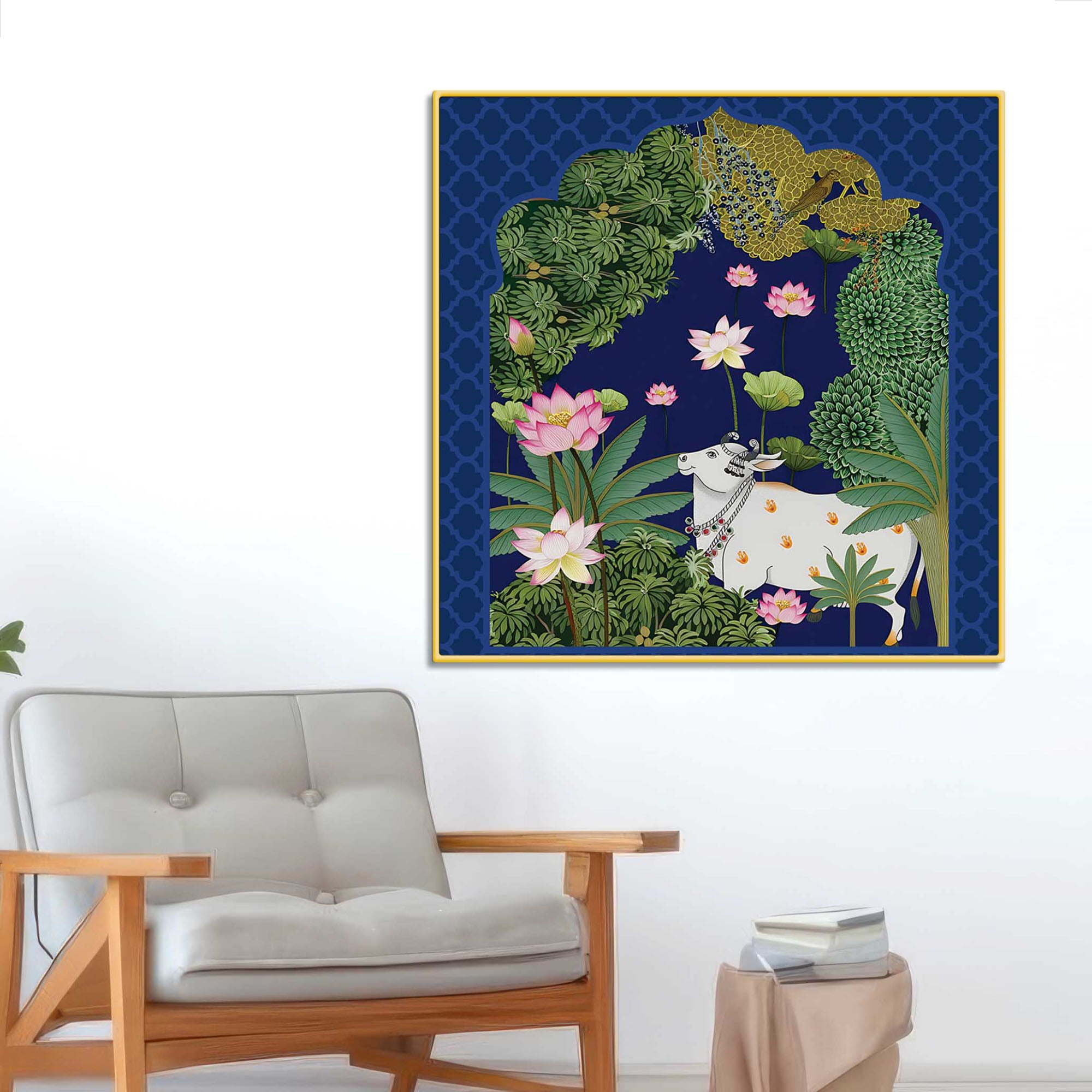 Premium Pichwai Cow Canvas Wall Painting | Ethnic Home Décor