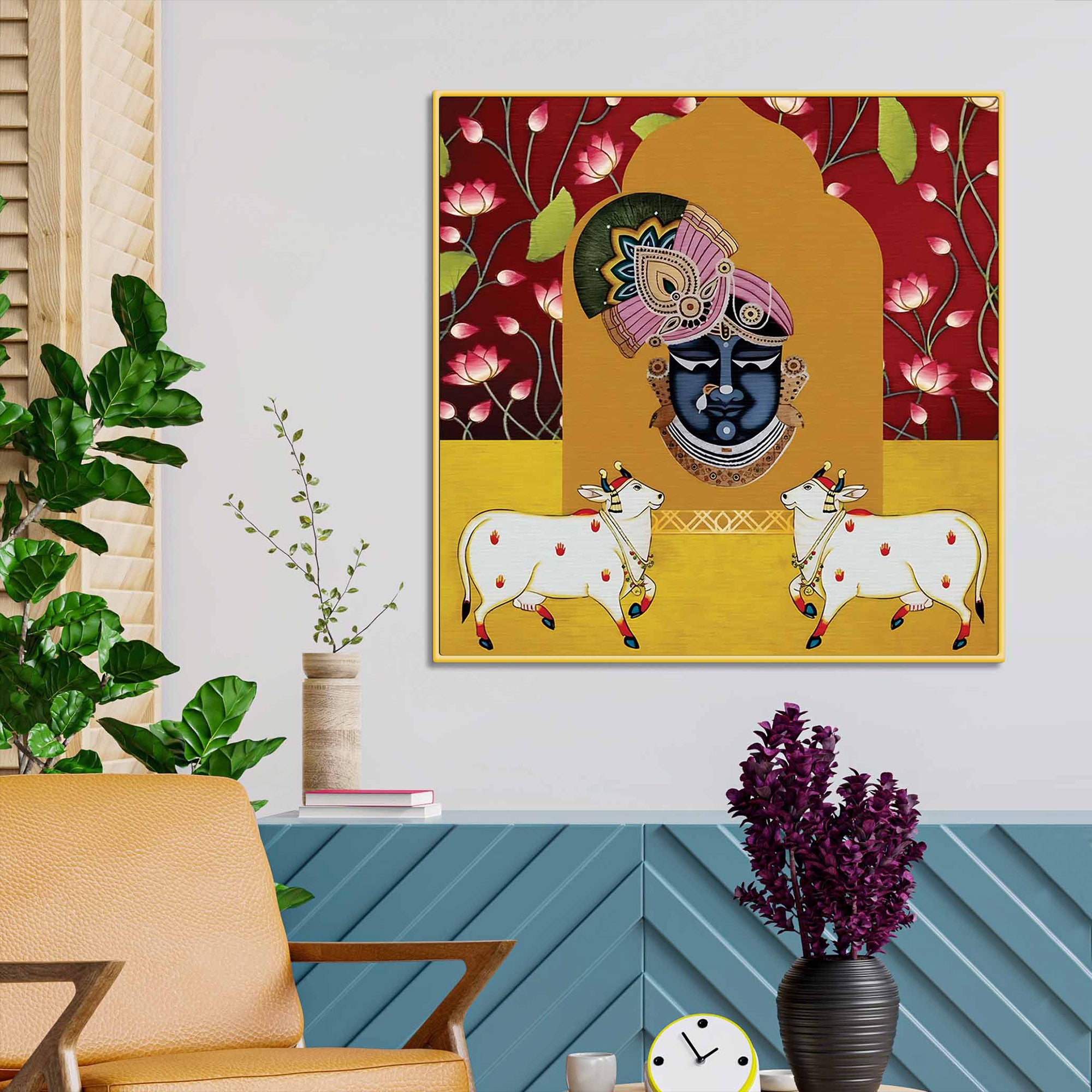 Premium Pichwai Shrinathji Canvas Wall Painting | Spiritual Art