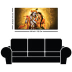 Premium Radha Krishna Devotional Painting with Golden Glow