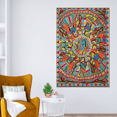 premium-religious-cultural-madhubani-style-canvas-painting