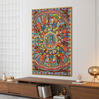Premium Religious Cultural Madhubani Style Canvas Painting