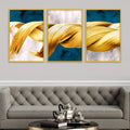 Premium Ribbon Art Canvas Wall Painting Set of Three