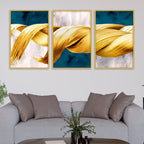 Premium Ribbon Art Canvas Wall Painting Set of Three