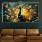 Premium Royal Peacock Crystal Glass Wall Painting