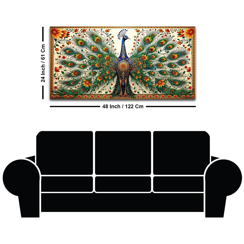 Premium Royal Peacock Decor Canvas Wall Art Painting