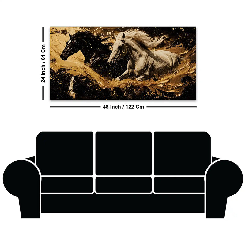 Premium Running Horses Canvas Painting for Living Room