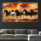 Premium Running Horses Crystal Glass Wall Painting
