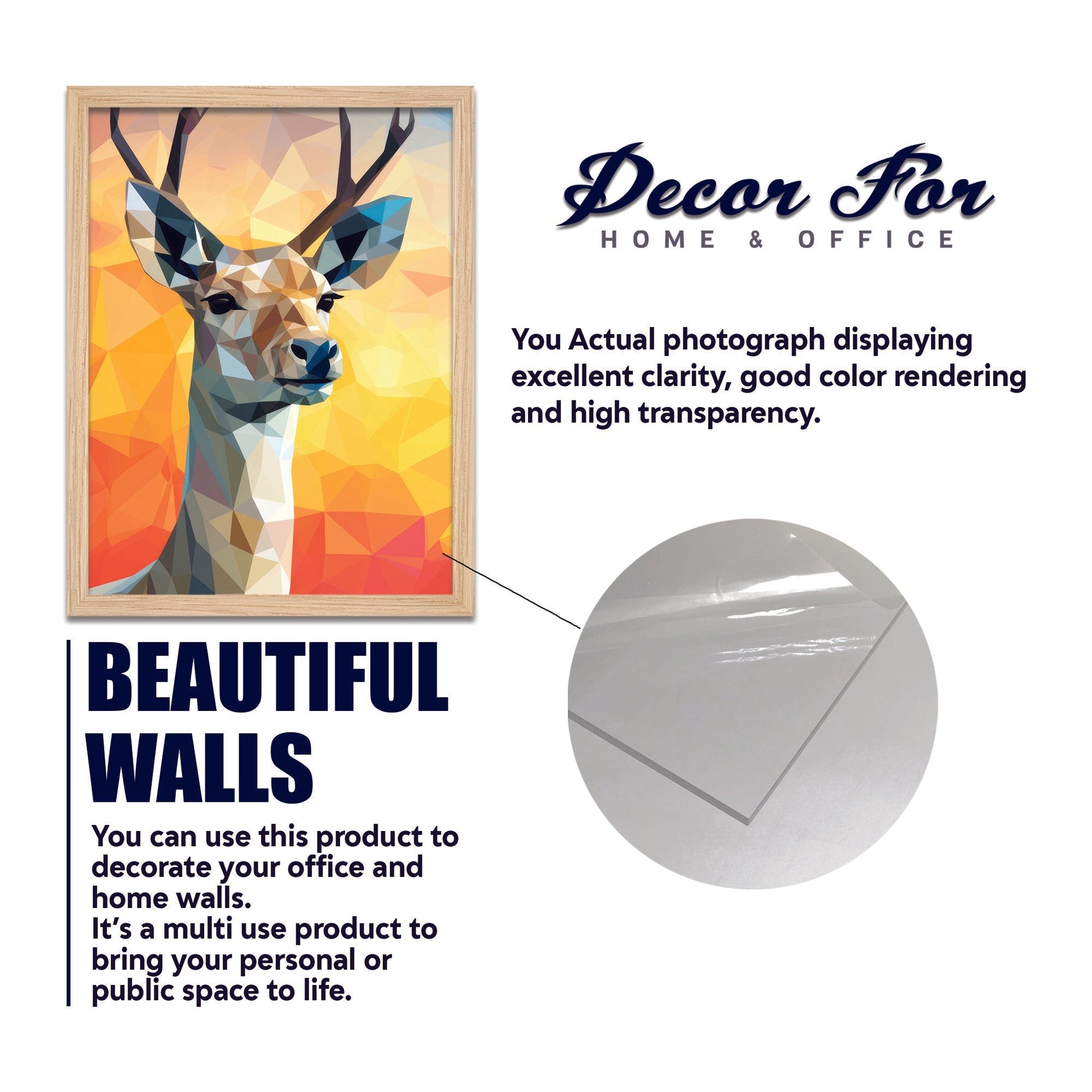 Premium Scenery Deer Art Wall Frame Set of Four