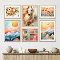 Premium Scenic Wall Art Frame Set of 6