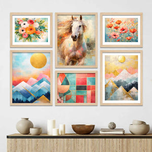 Premium Scenic Wall Art Frame Set of 6
