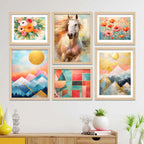Premium Scenic Wall Art Frame Set of 6