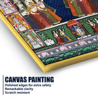 Premium Shrinathji Devotional Pooja Scene Pichwai Canvas Wall Painting