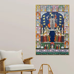 Premium Shrinathji Devotional Pooja Scene Pichwai Canvas Wall Painting