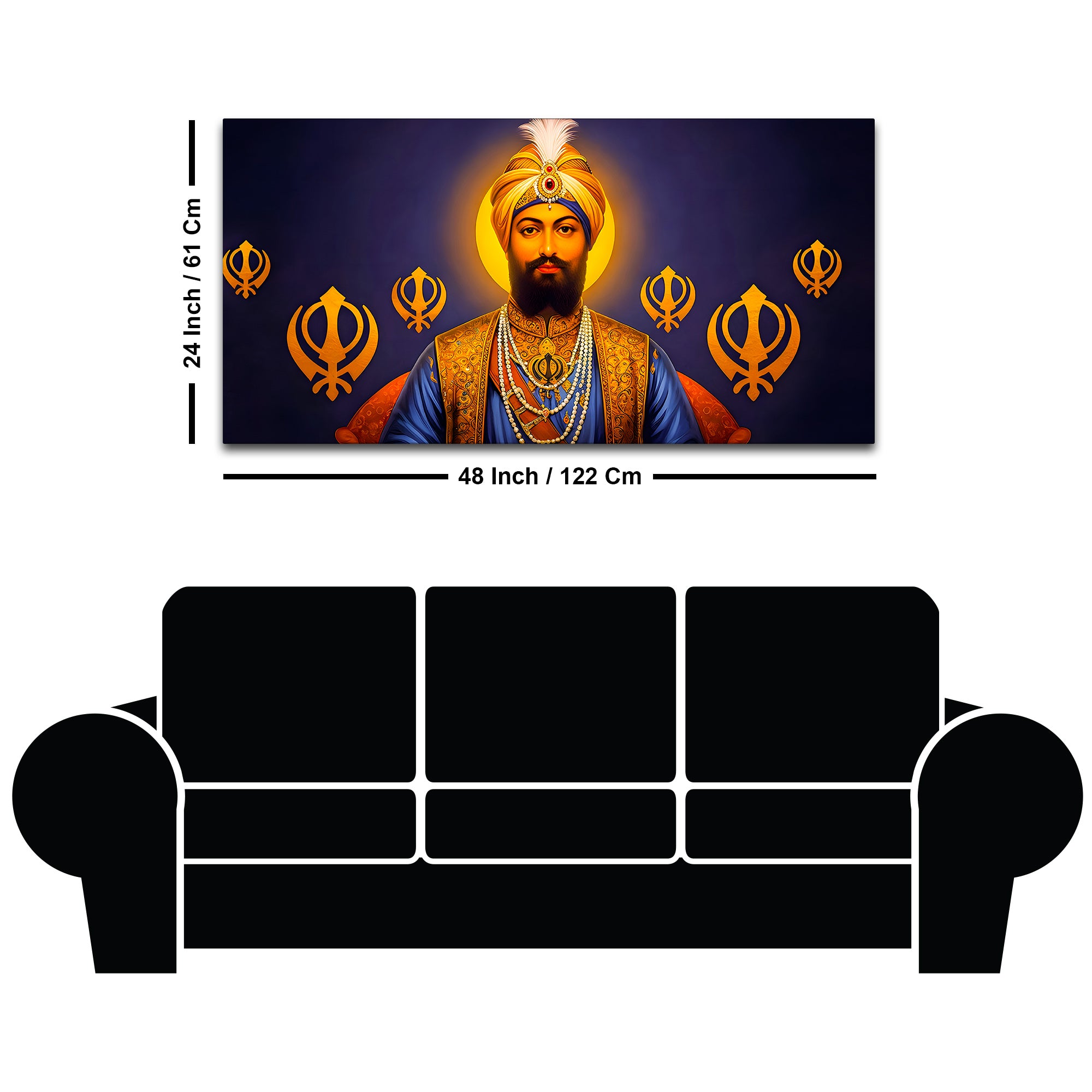 Premium Sikh Guru Wall Painting for Home & Office