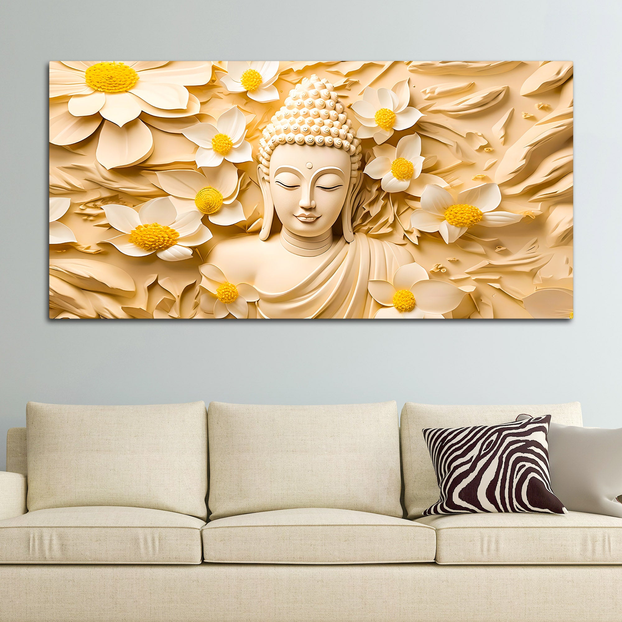 Premium Spiritual Décor Gautam Buddha Canvas Wall Painting