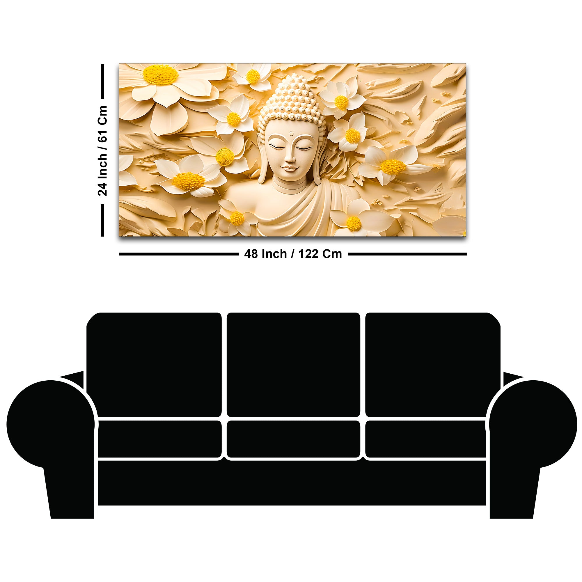 Premium Spiritual Décor Gautam Buddha Canvas Wall Painting