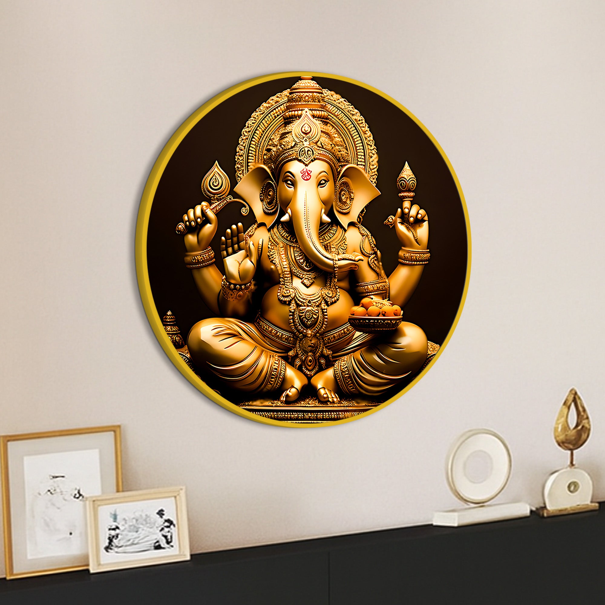 Premium Spiritual Ganpati Bappa Home Decor Painting