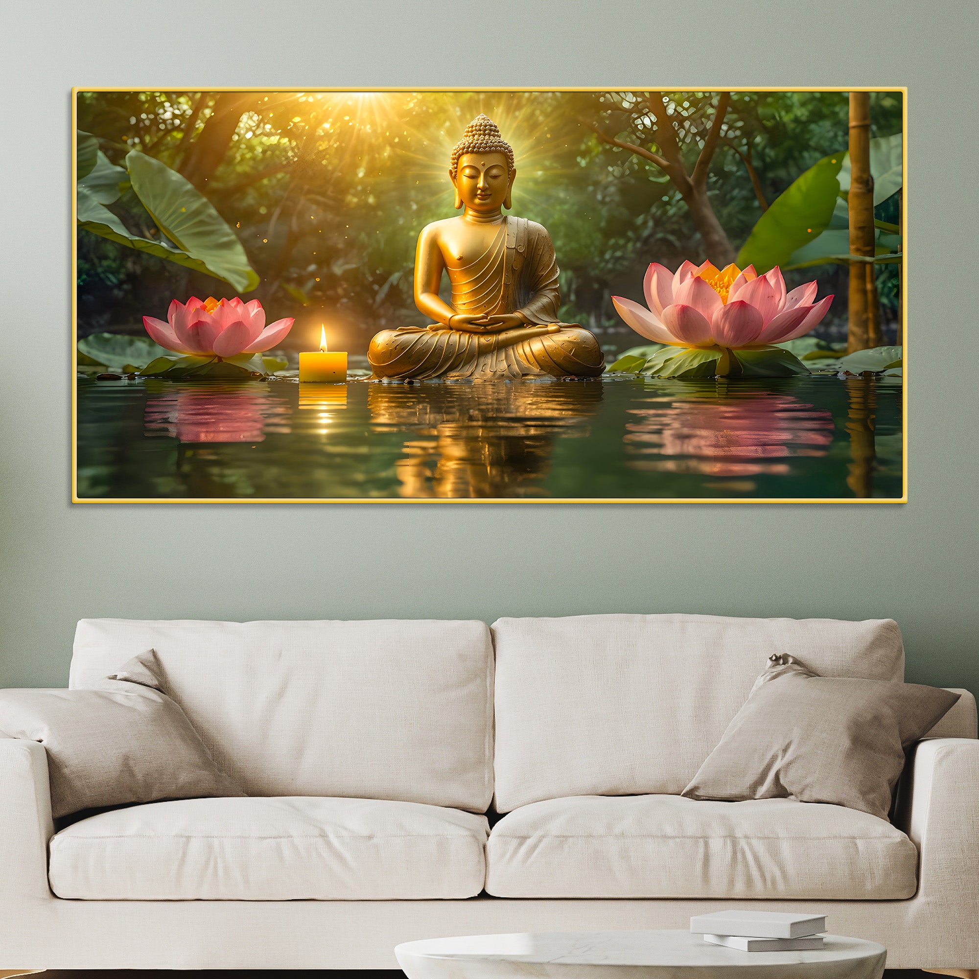 Premium Spiritual Gautam Buddha Wall Painting for Calm Spaces
