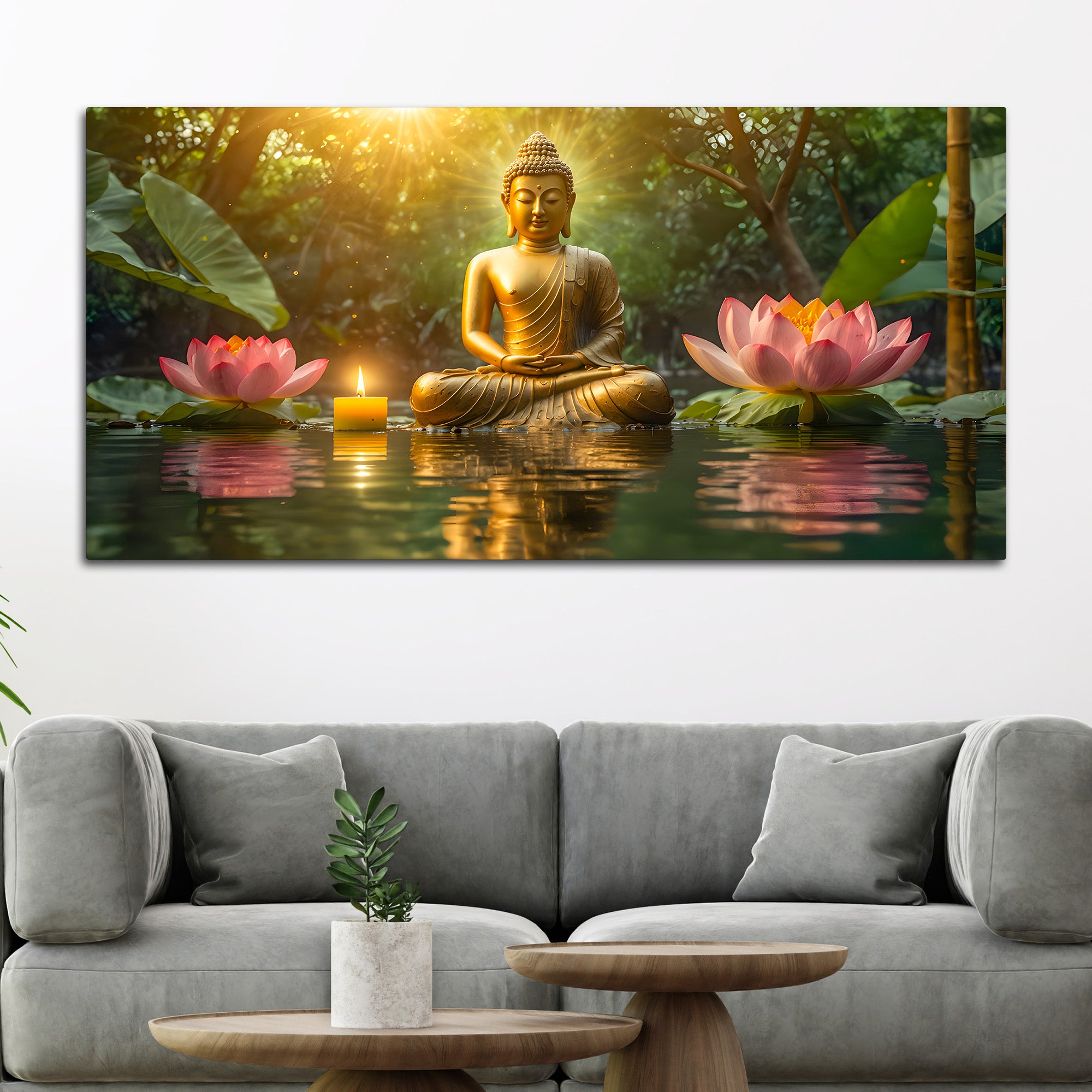 Premium Spiritual Gautam Buddha Wall Painting for Calm Spaces