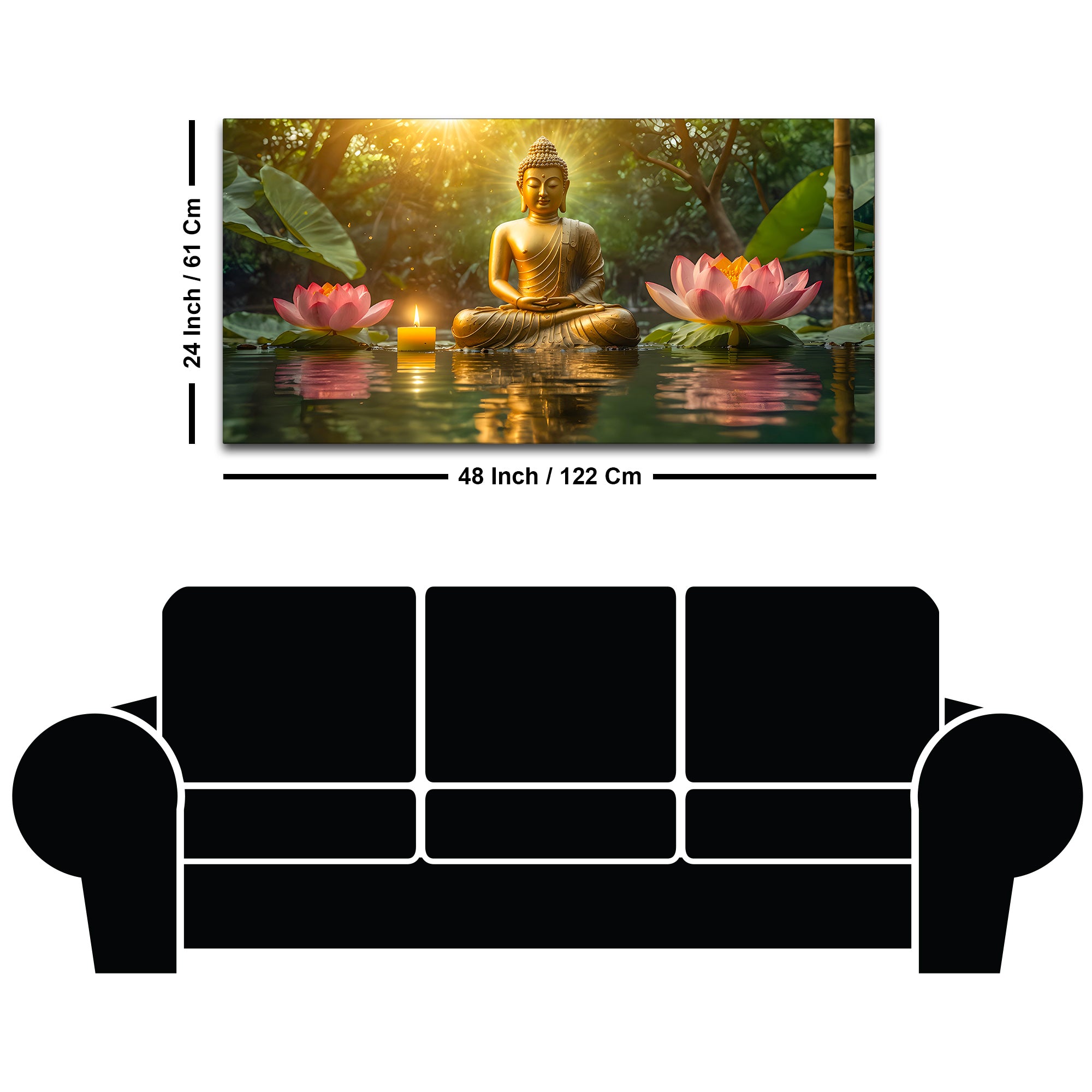Premium Spiritual Gautam Buddha Wall Painting for Calm Spaces