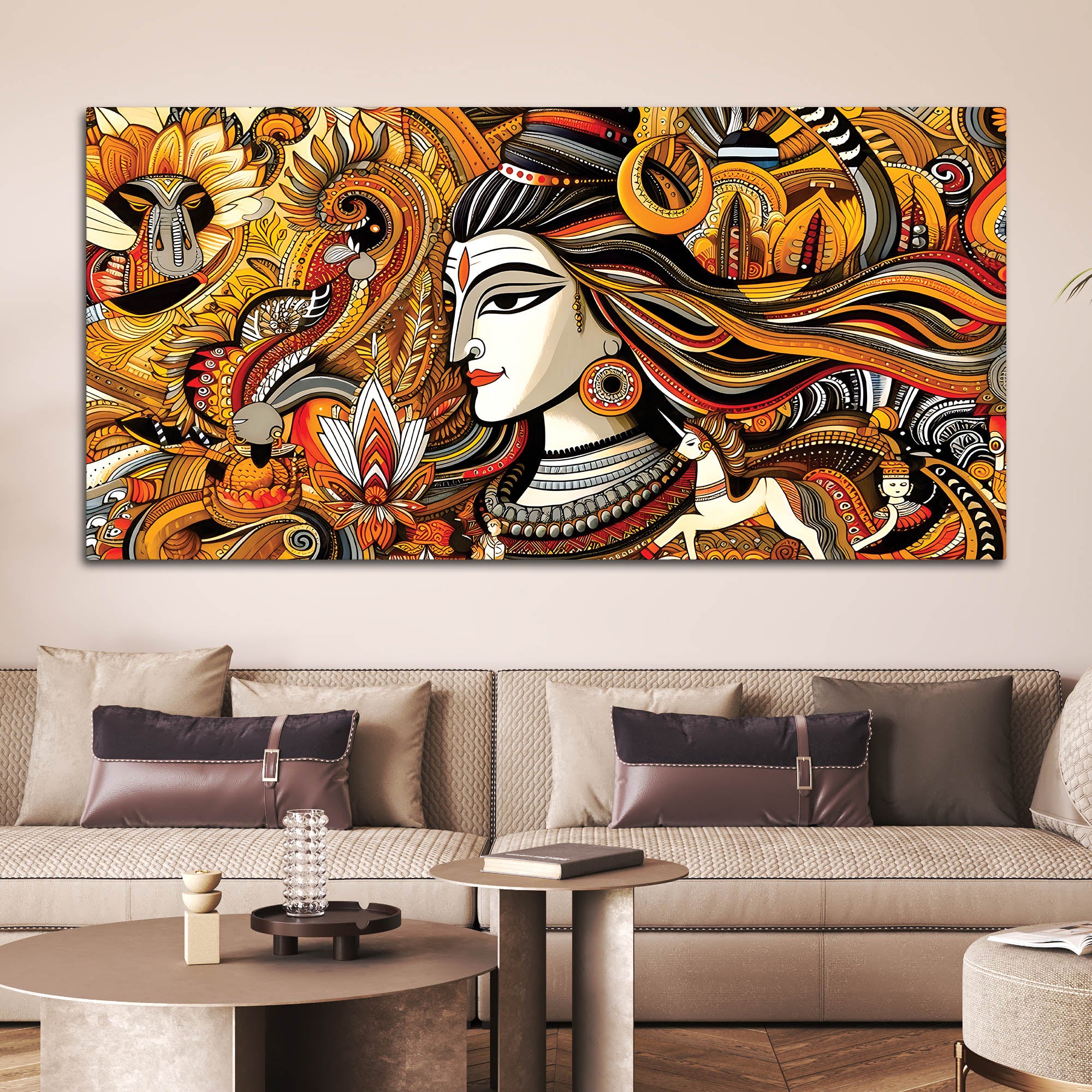 Premium Spiritual Lord Shiva Painting for Modern Home Walls