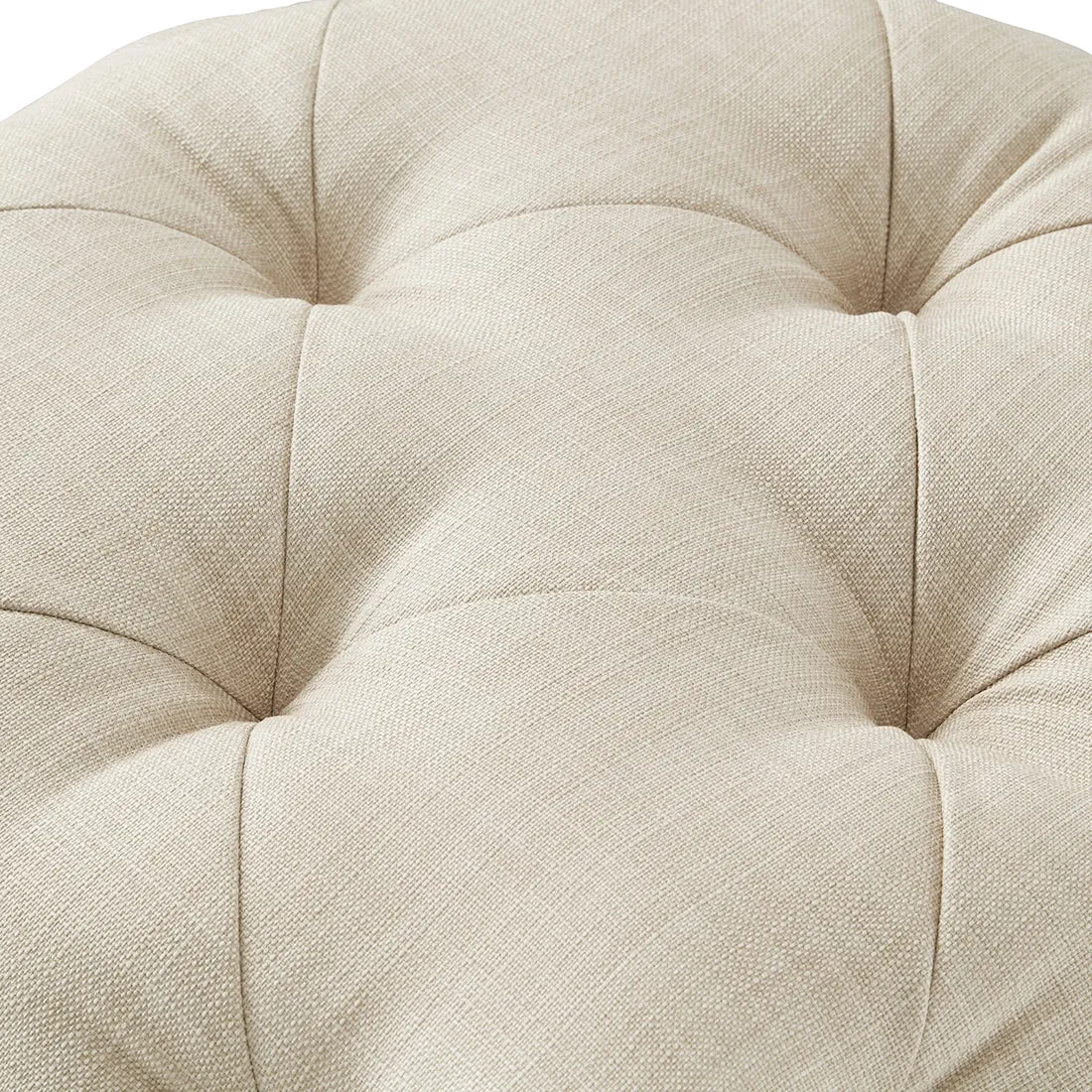 Premium Square Shaped Beige Color Velvet Tufted Solid Puffy Ottoman