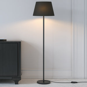 Premium Standing Modern Black Floor Lamp with Black Metal Shade