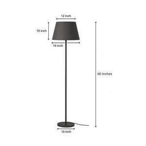 Premium Standing Modern Black Floor Lamp with Black Metal Shade