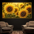 Premium Sunflower Bloom Floating Frame Crystal Wall Art Painting