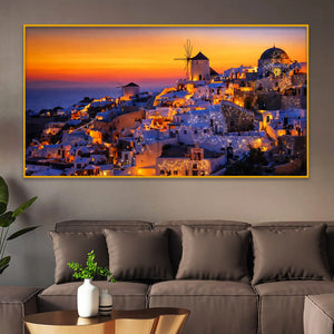 Premium Sunset City View Crystal Glass Wall Art Painting
