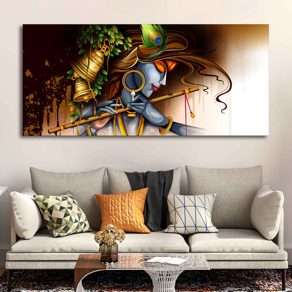 Premium Wall Canvas Large Painting of Lord Krishna