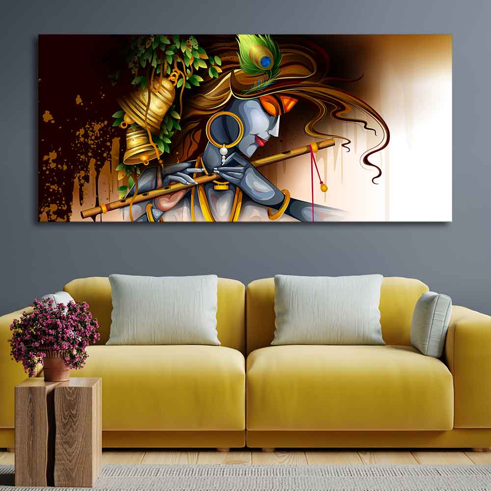 Premium Wall Canvas Large Painting of Lord Krishna