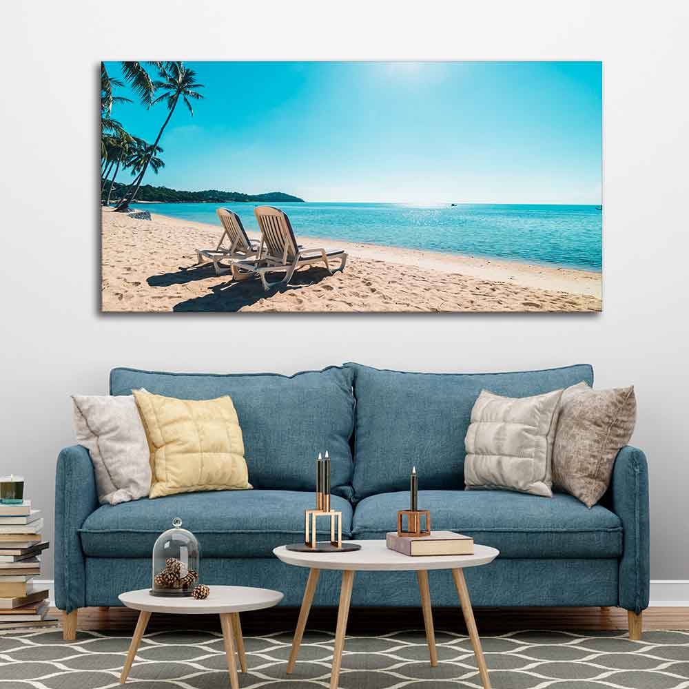Premium wall Painting of Beautiful Beach with Blue Sky