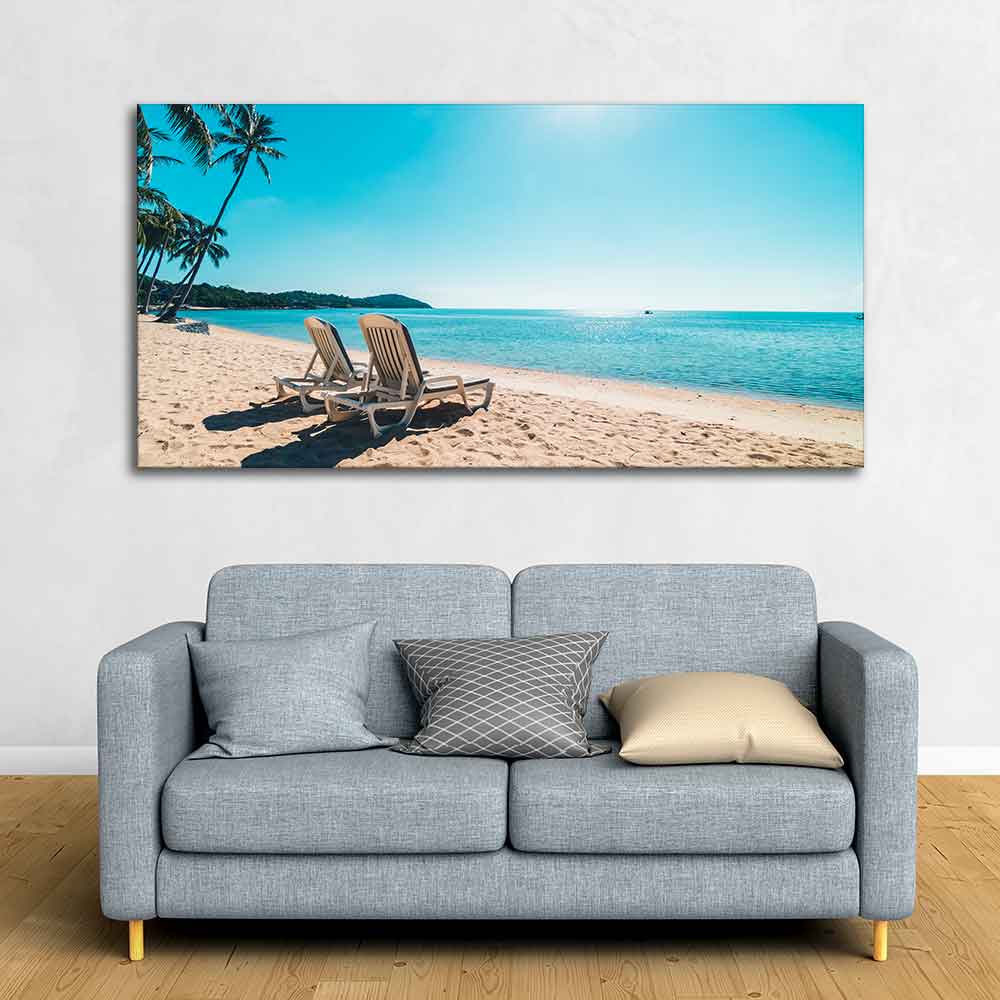 Premium wall Painting of Beautiful Beach with Blue Sky