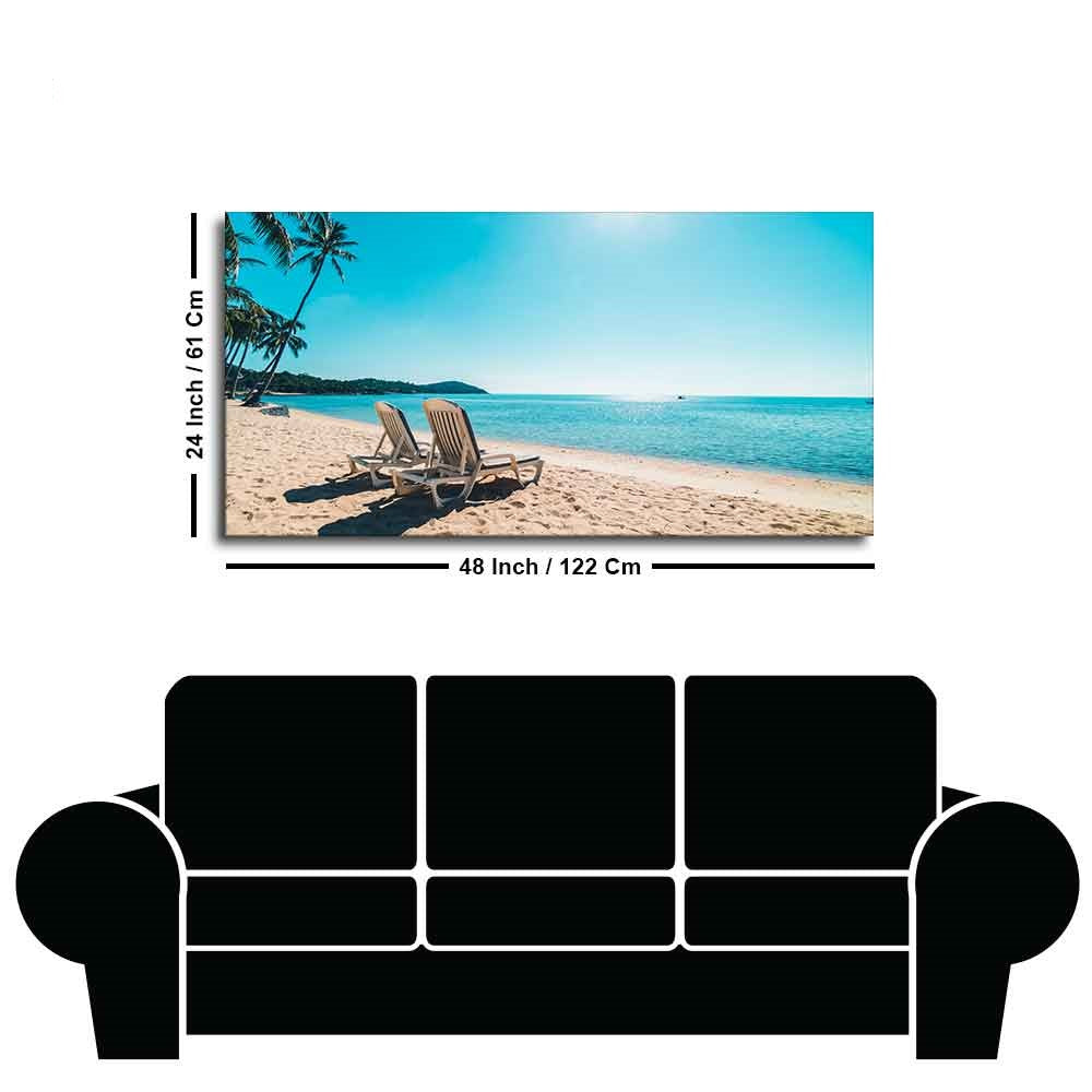 Premium wall Painting of Beautiful Beach with Blue Sky