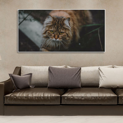 Premium Wall Painting of Cat Walking in Dark Forest
