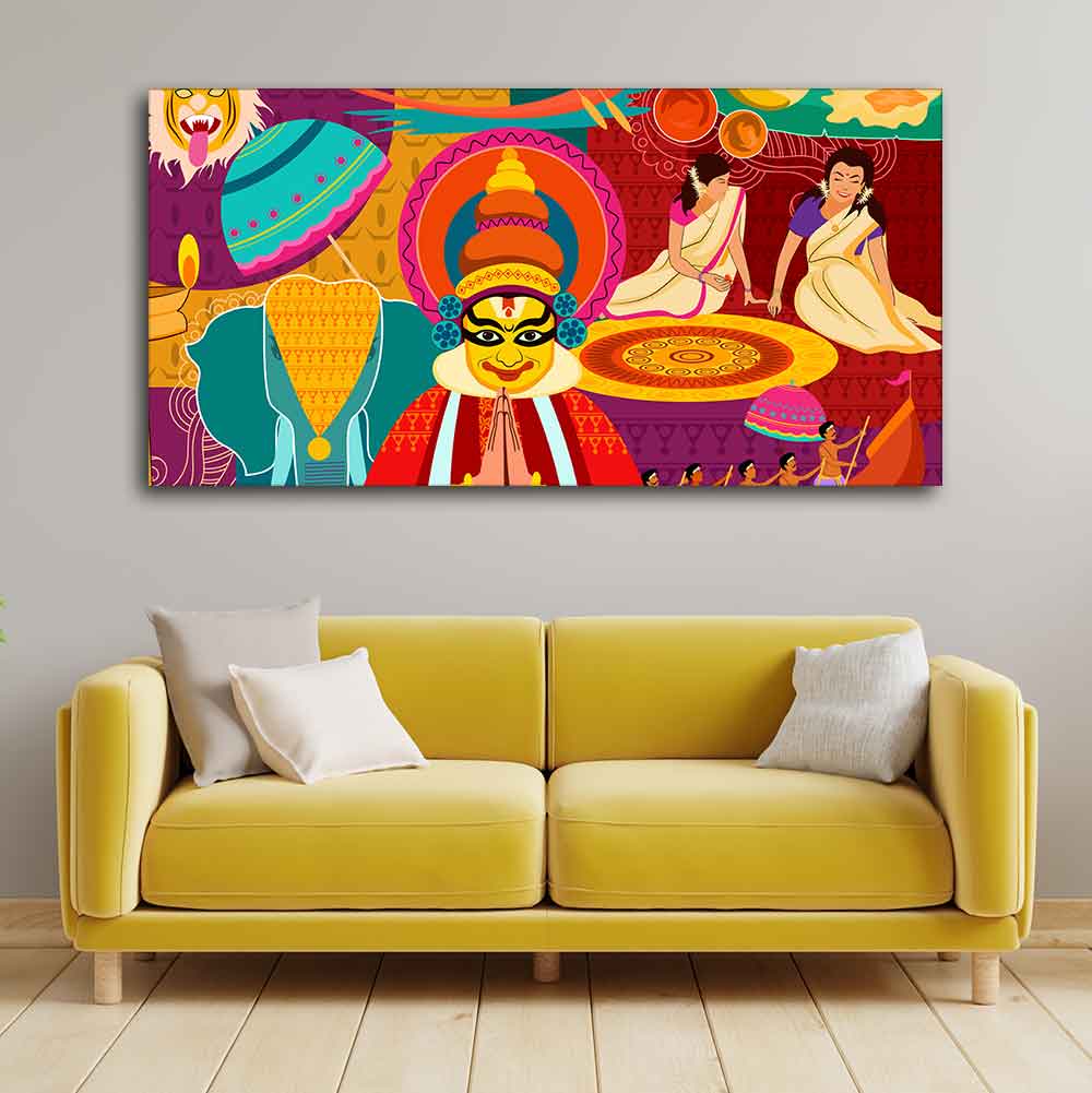 Premium Wall Painting of Celebration Onam Festival