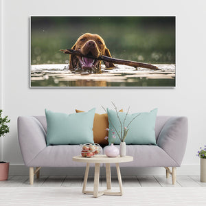 Premium Wall Painting of Dog Swimming