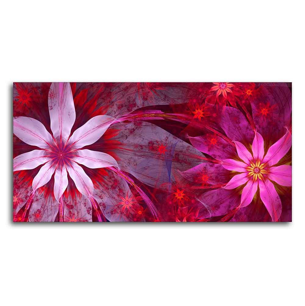 Premium Wall Painting of Exotic looking Flowers with Natural 3D Leaves