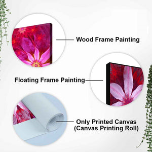 Premium Wall Painting of Exotic looking Flowers with Natural 3D Leaves