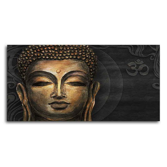 Premium Wall Painting of Gautam Buddha, Stylized Bodhi tree with OM