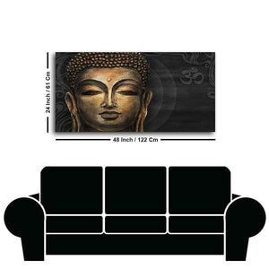 Premium Wall Painting of Gautam Buddha, Stylized Bodhi tree with OM