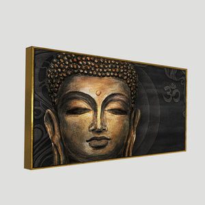 Premium Wall Painting of Gautam Buddha, Stylized Bodhi tree with OM