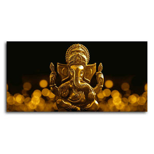 Premium Wall Painting of Golden Lord Ganesha