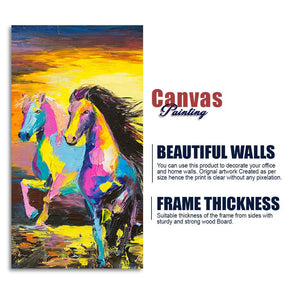 Premium Wall Painting of Horses Running in Sunset