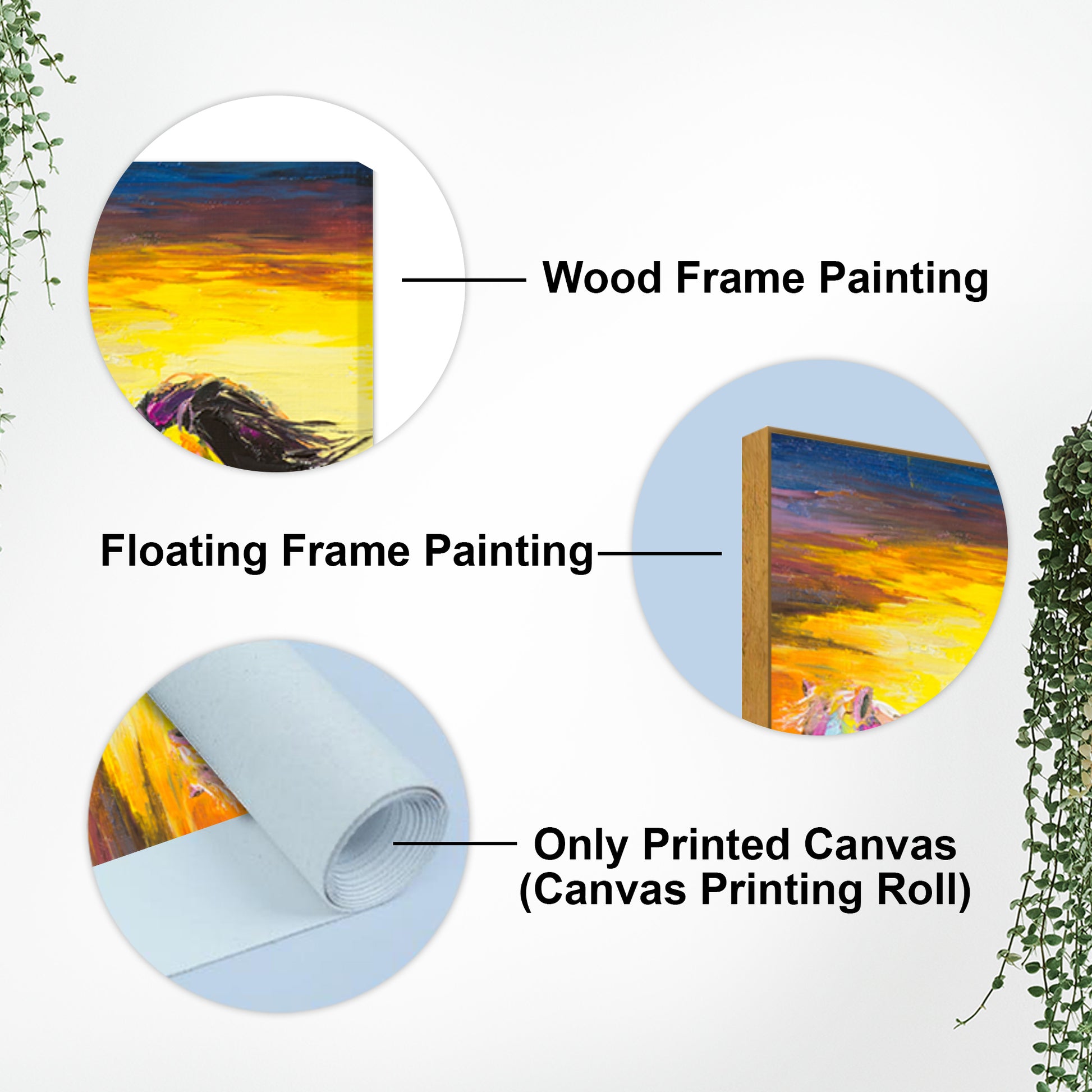 Premium Wall Painting of Horses Running in Sunset