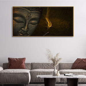 Premium Wall Painting of Peaceful Lord Buddha Sculpture