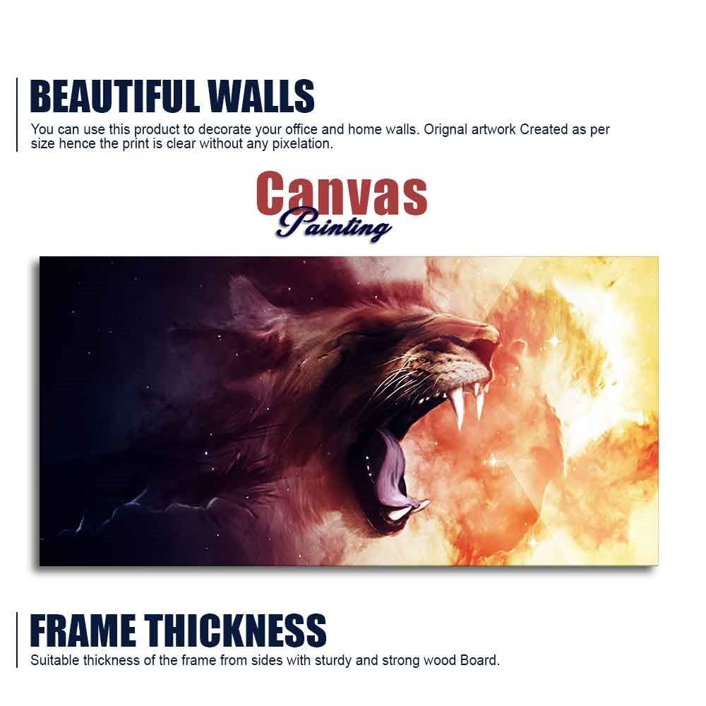 Premium Wall Painting of Roaring Lion