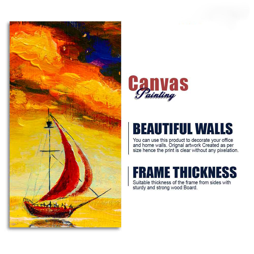 Premium Wall Painting of The Sailing Boat in Sea